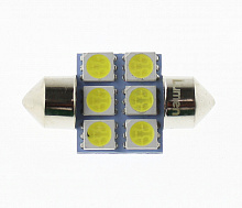 Светодиодная лампа C5W (T11x31) 12V 5050 6 SMD LED White Lumen