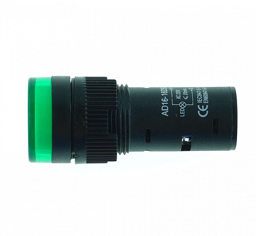 Индикатор ARG2-16FP-W-G220 (AR-AD16-16DS) зеленый ~220В