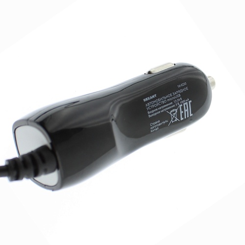 Автомобильное зарядное устройство REXANT microUSB (АЗУ) (5 V, 1000 mA) 1.2 м