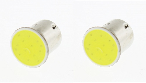 Светодиодные лампы P21W (BA15S) 12V 1 COB LED White Lumen 2 шт