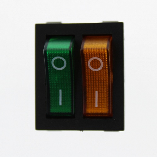 Переключатель клавишный IRS-2101-1C3 Y+G/B on-off жёлтый-зеленый