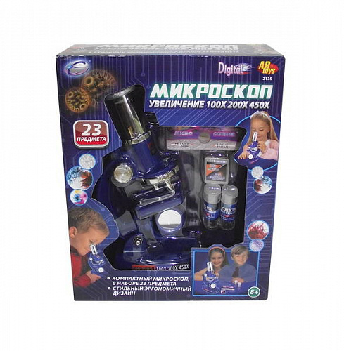 Набор Микроскоп, увеличение 100/200/450х