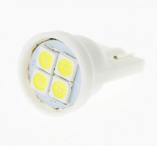 Светодиодная лампа T10 (W5W) 12V 3030 4 SMD LED White Lumen