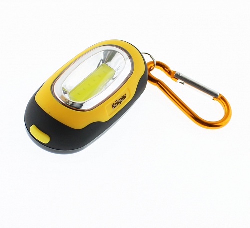 Светодиодный фонарь-брелок Navigator NPT-KC07-Y-2CR2032 брелок пласт.1COB LED(1Вт) 3 реж.желт