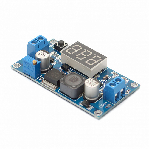 DC-DC стабилизатор повышающий (вход 3-34В выход 4-35В, 3А) с вольтметром, на м/с LM2577 для Arduino