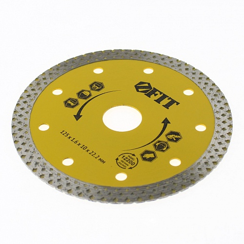 Диск отрезной алмазный универсальный FIT (сухая и влажная резка),125 мм