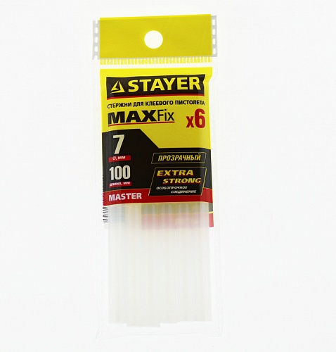 Клей для термопистолета, 7х100мм Stayer (набор 6шт) прозрачный