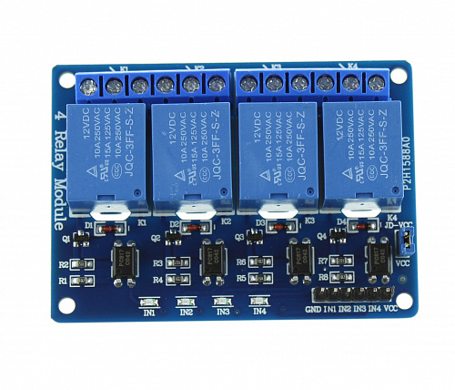 Модуль реле 4 канала (12В, 10А) для Arduino