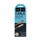 Шнур HOCO X2 USB Lightning/ 1m/ 2.4A/ Нейлон/ Rose Gold