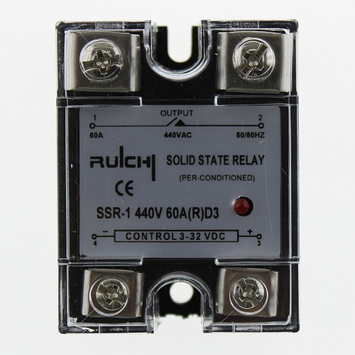 Реле твердотельное SSR-1 440V 60A (R) D3 (3-32V)