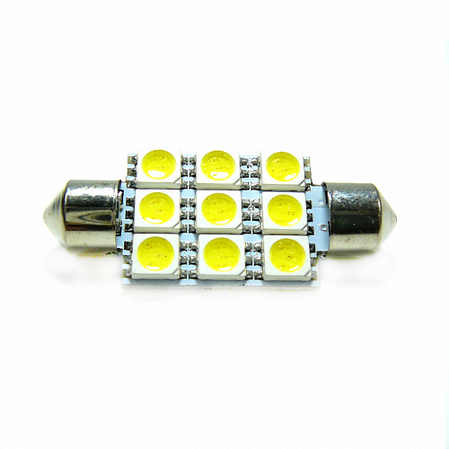 Светодиодная лампа C5W (T11x39) 12V 5050 9 SMD LED White