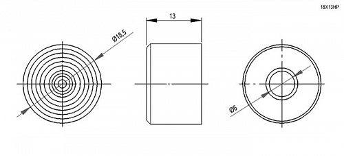 Ручка приборная Ручка приборная 18X13HP  6,0мм