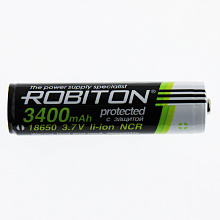Robiton 3.4/Li18650 (NCR18650B) с защитой, высокий контакт