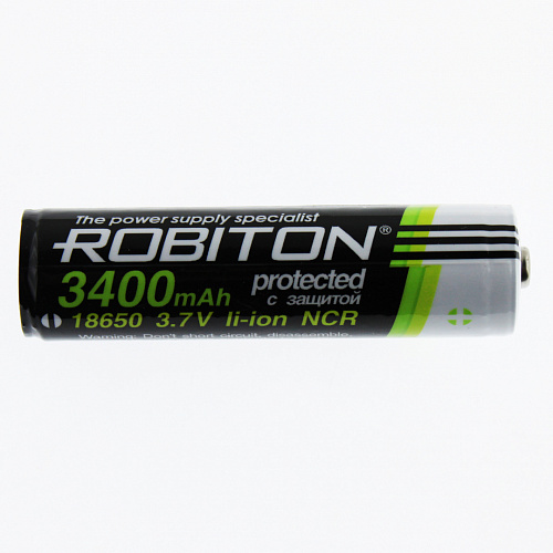 Robiton 3.4/Li18650 (NCR18650B) с защитой, высокий контакт