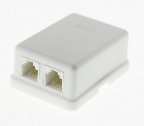 Розетка RJ-12 (6P4Cх2) телефонная о/у с 2 портами Розетка RJ-12 (6P4Cх2) телефонная о/у с 2 портами