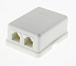 Розетка RJ-12 (6P4Cх2) телефонная о/у с 2 портами Розетка RJ-12 (6P4Cх2) телефонная о/у с 2 портами