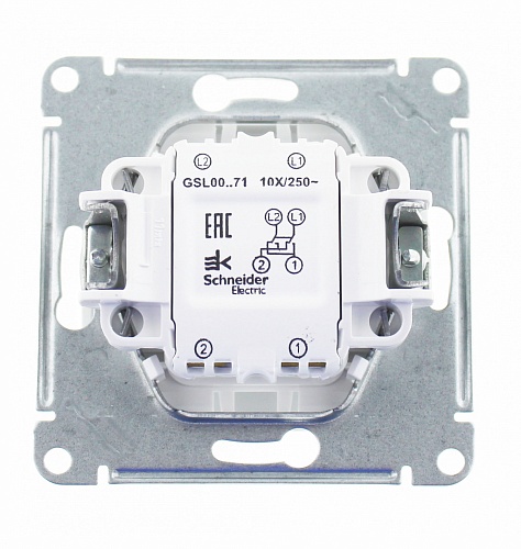 Переключатель "перекрестный" 1-кл. с/у Schneider Electric Glossa 250V 10А белый