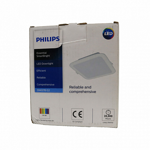 Светильник квадратный Philips DN027B G2 7W 220-240V L100 RU (7Вт, 600Лм, 6.5К) Повреждение упаковки