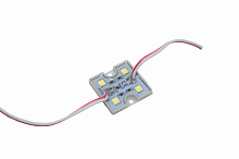 Модуль светодиодный ECO 4SMD 5054 W (12В, 1Вт, 88Лм, 120°,  35x35x5мм, IP65) Белый