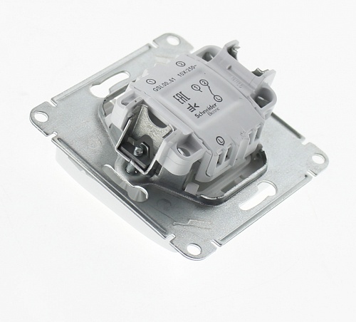 Переключатель "проходной" 1-кл. с/у Schneider Electric Glossa 250V 10А белый