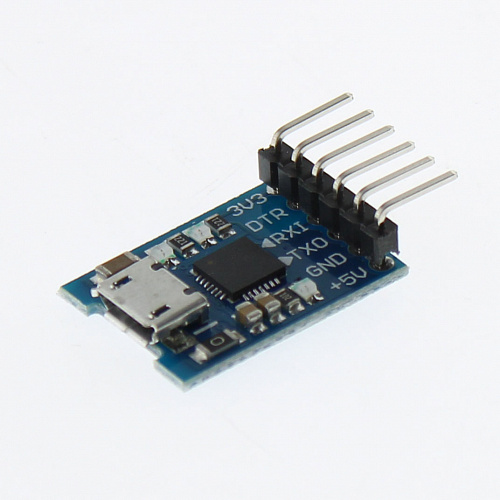 Модуль MicroUSB гнездо - UART (TTL на базе CP2102) для Arduino	 