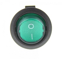 Переключатель клавишный KCD1-204/N on-off зеленый 12V