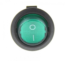 Переключатель клавишный KCD1-204/N on-off зеленый 12V
