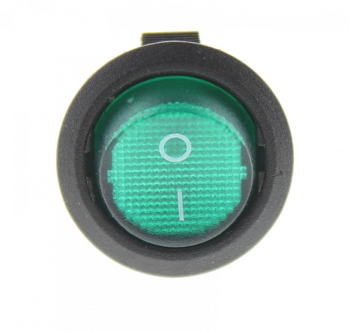 Переключатель клавишный KCD1-204/N on-off зеленый 12V