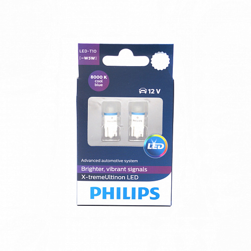 W5W Philips X-treme Ultinon LED White 8000К 12V T10 127998000KX2  