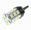 Светодиодная лампа W21/5W (T20/5) 12V 5050 27 SMD LED White Lumen