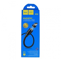 Шнур HOCO X52 USB Type-C/ Магнитный: только зарядка/ 1m/ 2A/ Нейлон/ Black