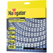 Лента светодиодная Navigator NLS-2835CW240-30-IP20-12V