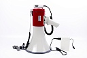 Мегафон ручной 25Вт MG-220SWL/red, (сирена, свисток, Li аккумулятор, выносной микрофон, вход 12В) 