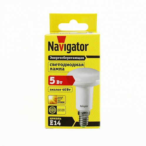 Лампа "гриб" Navigator NLL-R50-5-230-2.7K-E14 (аналог лампы накаливания 40Вт, теплый белый)