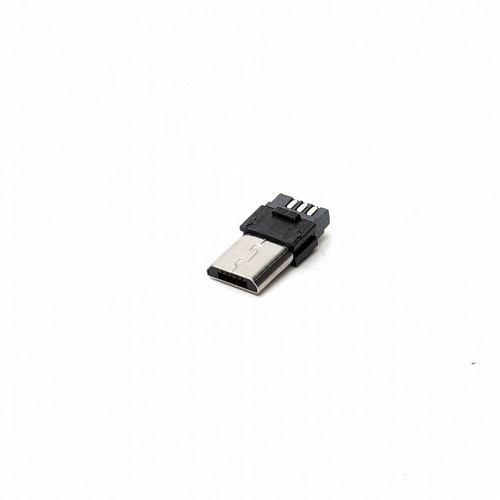 microUSB 5BM штекер на кабель, под пайку разборный 5pin (белый), Разъём