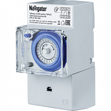 Таймер на DIN-рейку Navigator NTR-A-D01-GR суточная электромеханическая, IP20