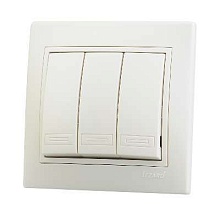 Выключатель Lezard Mira с/у 3-кл 250V 10А бежевый