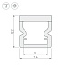 Профиль накладной пластиковый WPH-LINE-1212-2000 OPAL (2000х11,4х12,2мм) цельнолитой