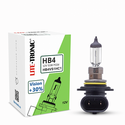 Галогенная лампа головного света HB4 Lite-Tronic Vision+30% 12V 51W P22d