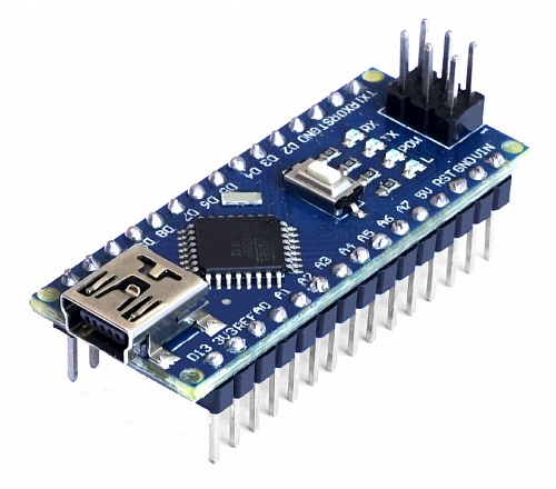 Контроллер Nano V3.0 miniUSB (ATmega328+CH340). припаянные контакты 36pin для Arduino