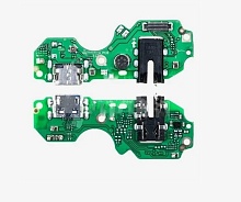 Шлейф для Infinix Hot 20i (X665E) плата на системный разъем/разъем гарнитуры/микрофон - Премиум