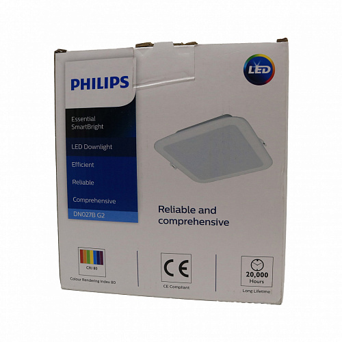 Светильник квадратный Philips DN027B G2 10W 220-240V L125 RU (10Вт, 900Лм, 6.5К) Повреждение упаковки