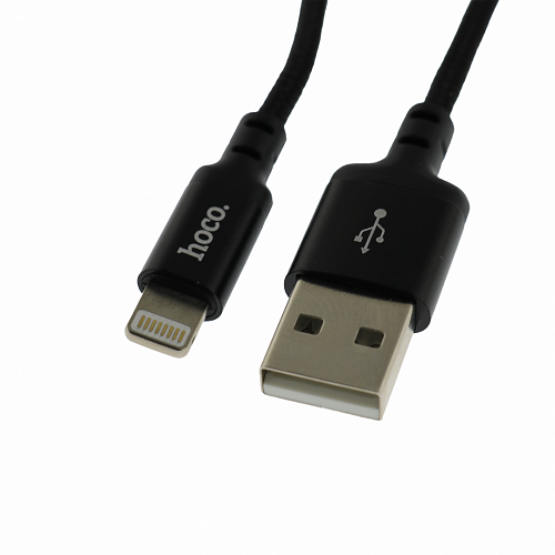 Кабель HOCO X14 USB Lightning/ 1m/ 2A/ Нейлон/ Black