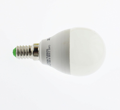 Лампа "шар" Navigator NLL-G45-8.5-230-6.5K-E14 (аналог лампы накаливания 75Вт, холодный белый)