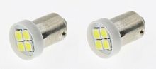 Светодиодные лампы T4W (BA9s) 12V 3030 4 SMD LED White Lumen 2шт