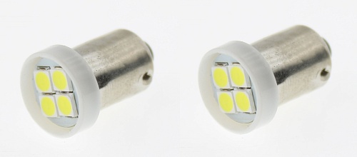 Светодиодные лампы T4W (BA9s) 12V 3030 4 SMD LED White Lumen 2шт