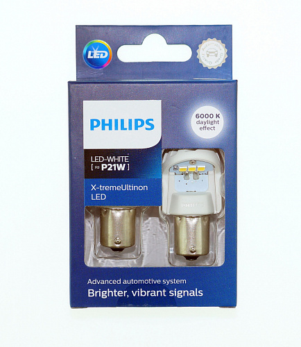 Светодиодная лампа P21W Philips X-tremeUltinon LED gen2 White 12/24V 11498XUWX2 