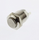 Переключатель кнопочный антивандальный D-12 mm steel OFF-(ON) (2pin) 
