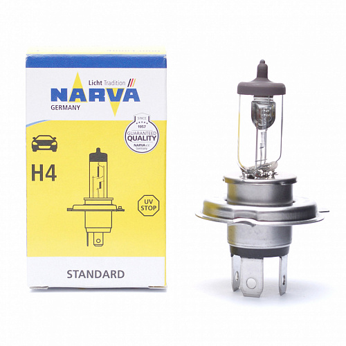 Галогенная лампа головного света H4 Narva Standart 3100K 24V 75/70W P43t-38 48892