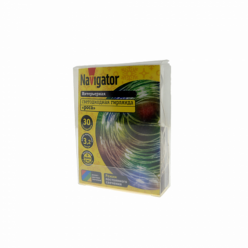Гирлянда «нить» портативная Navigator NGF-D049-06 RGBY 3.2м микро роса CR2032х2